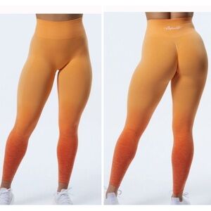 Alphalete Amplify Legging Women Medium Ombre Orange Seamless Scrunch Day Tripper